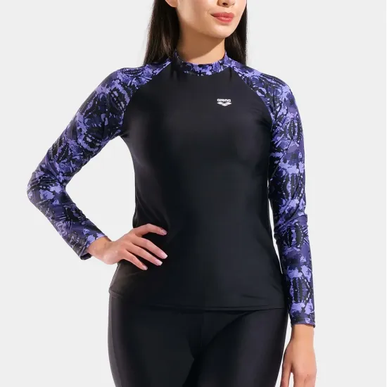 Футболка Arena Swim L/s Rash Vest Allover 011097-590