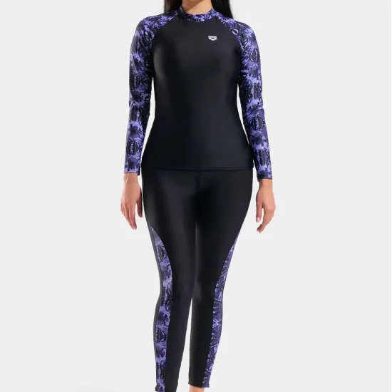 Футболка Arena Swim L/s Rash Vest Allover 011097-590