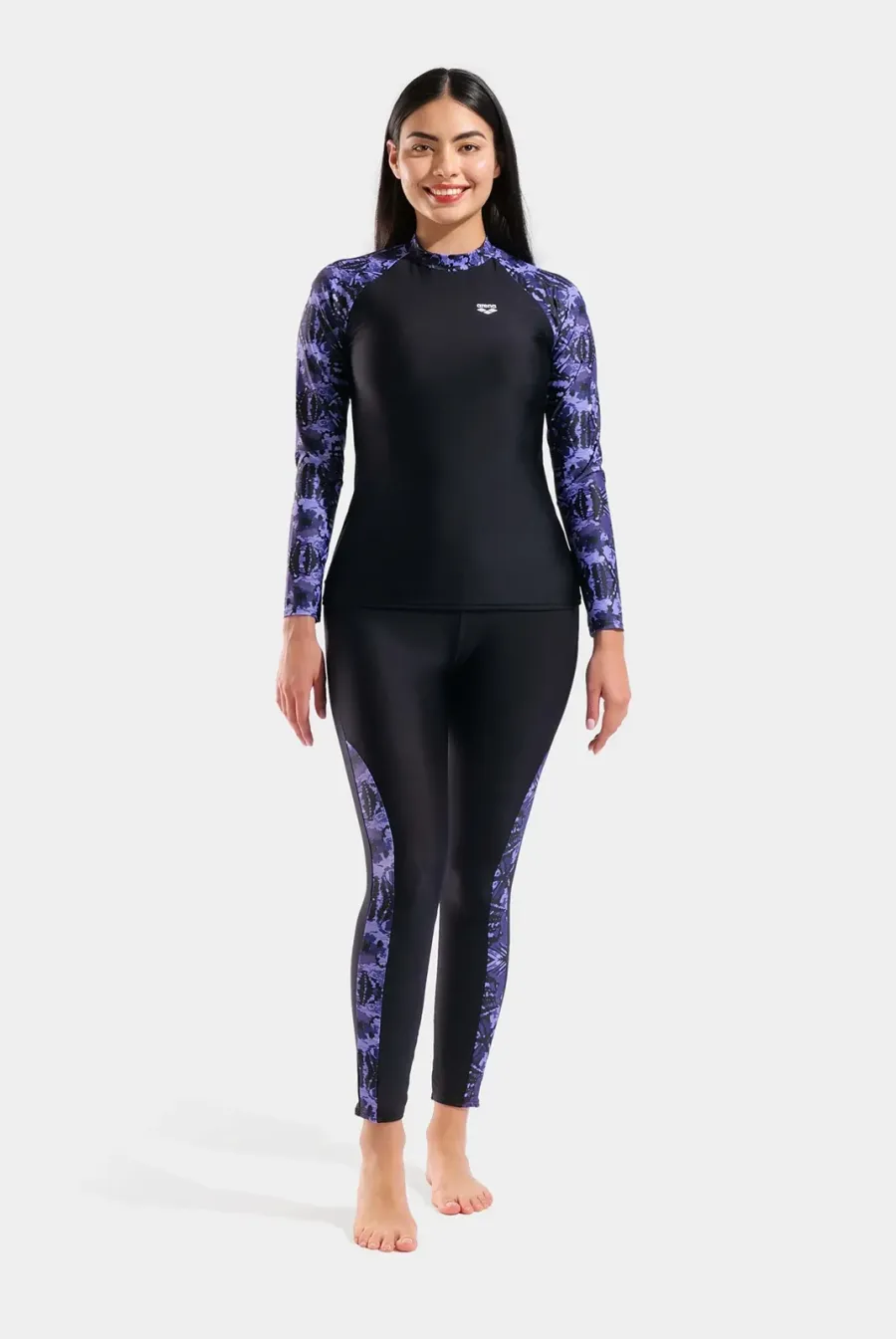 Футболка Arena Swim L/s Rash Vest Allover 011097-590