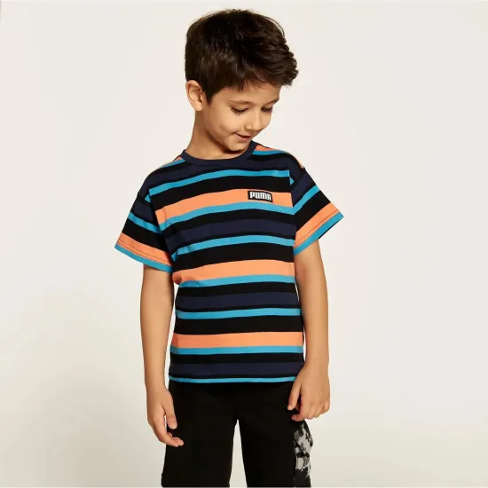 Футболка Puma Alpha Striped Tee Youth 847293-06