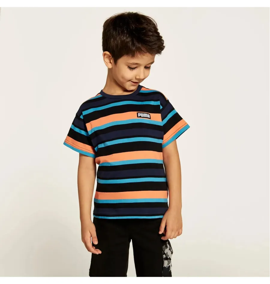 Футболка Puma Alpha Striped Tee Youth 847293-06