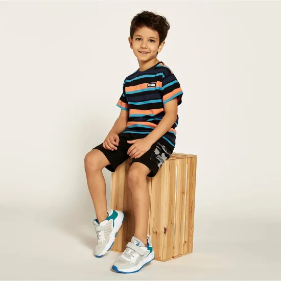 Футболка Puma Alpha Striped Tee Youth 847293-06