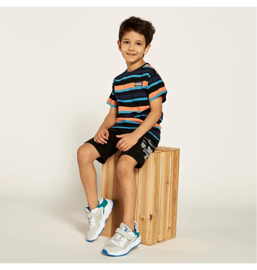 Футболка Puma Alpha Striped Tee Youth 847293-06