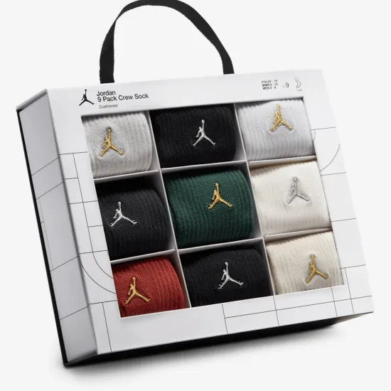 Пакет шкарпеток Nike Air Jordan Holiday 9-Pack Crew Gift Box BJ0810-X58