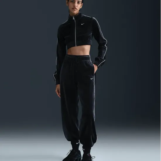 Кофта Nike Sportswear Collection Cropped Velour Full-Zip Top FZ3679-010