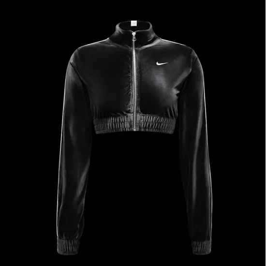 Кофта Nike Sportswear Collection Cropped Velour Full-Zip Top FZ3679-010