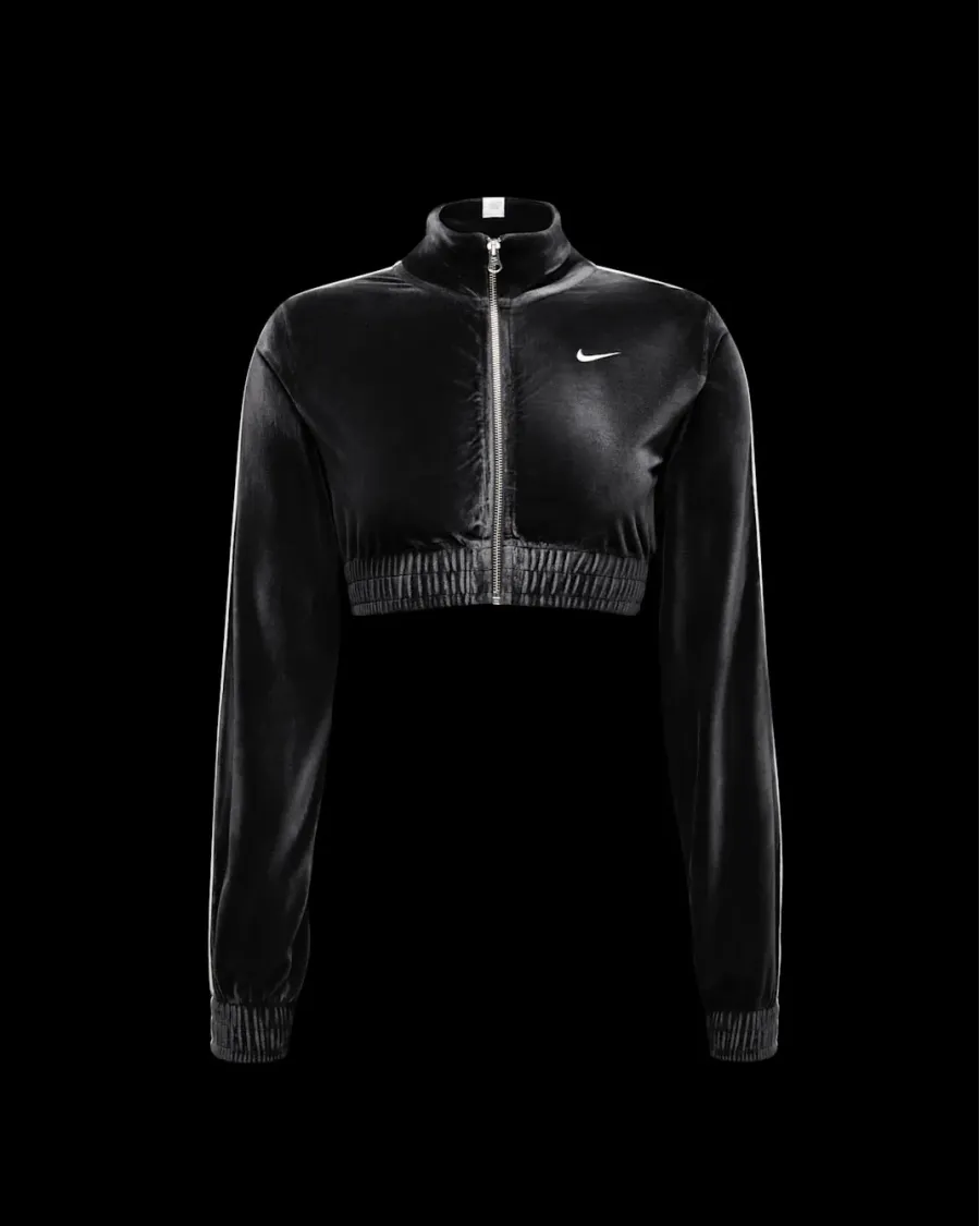 Кофта Nike Sportswear Collection Cropped Velour Full-Zip Top FZ3679-010