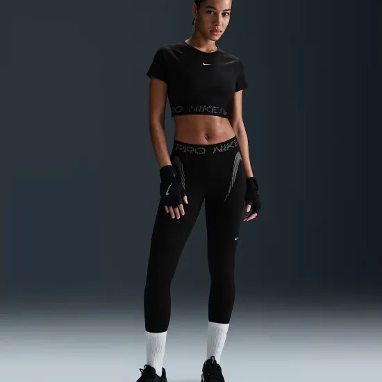 Топ Nike Pro Dri-FIT Short-Sleeve Cropped Graphic HM6369-010