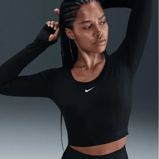 Лонгслів Nike Pro Dri-FIT Cropped Shine HV9992-010