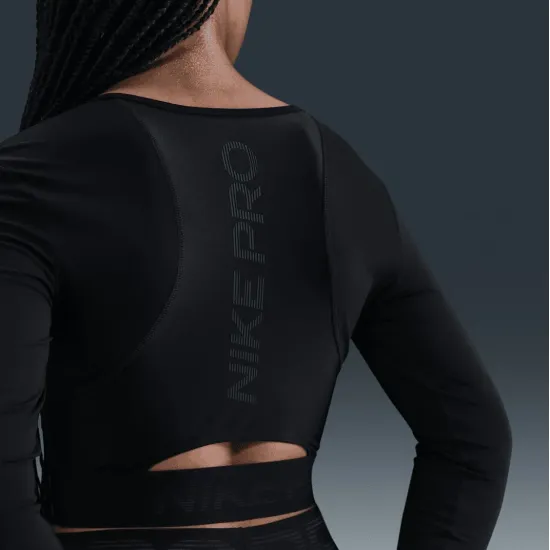 Лонгслів Nike Pro Dri-FIT Cropped Shine HV9992-010