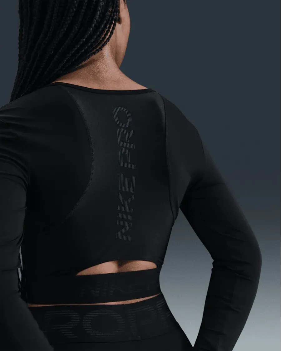 Лонгслів Nike Pro Dri-FIT Cropped Shine HV9992-010