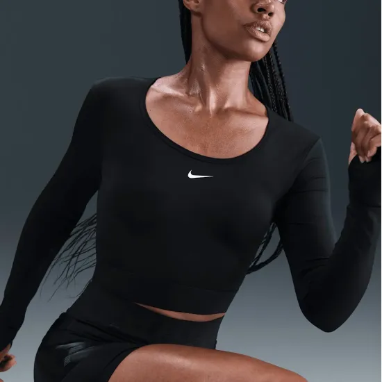 Лонгслів Nike Pro Dri-FIT Cropped Shine HV9992-010
