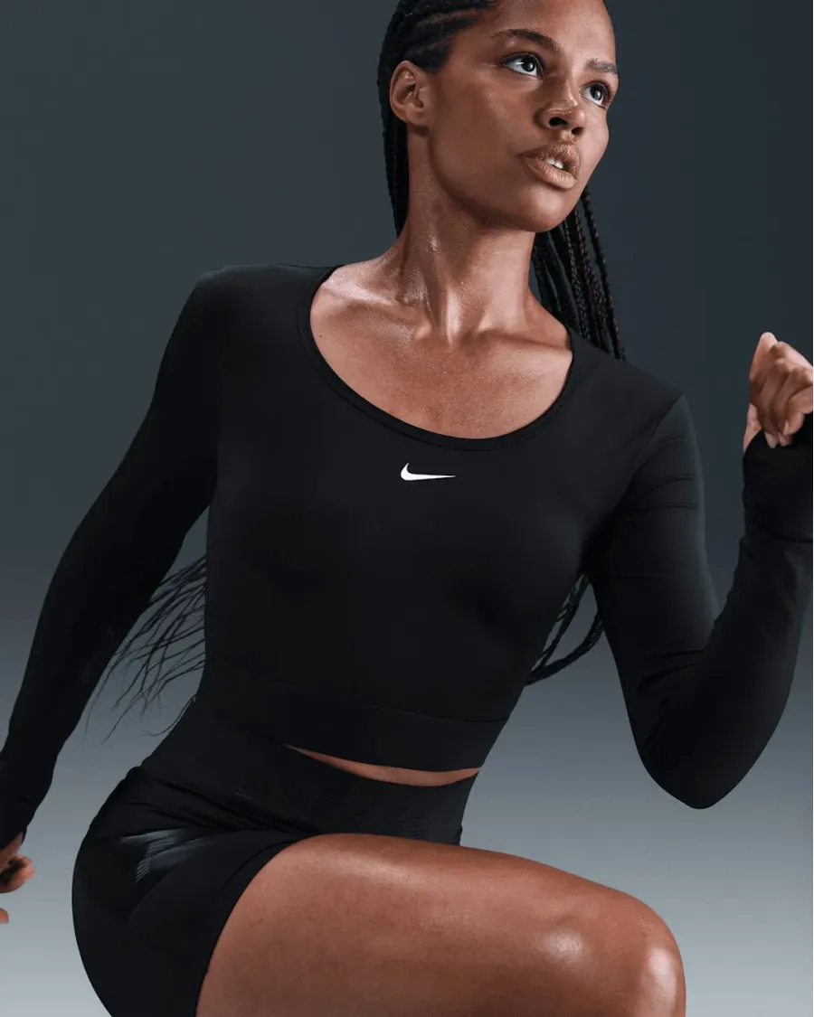 Лонгслів Nike Pro Dri-FIT Cropped Shine HV9992-010