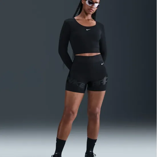 Лонгслів Nike Pro Dri-FIT Cropped Shine HV9992-010