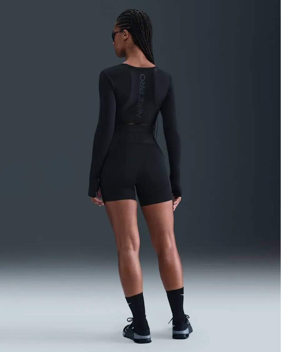 Лонгслів Nike Pro Dri-FIT Cropped Shine HV9992-010
