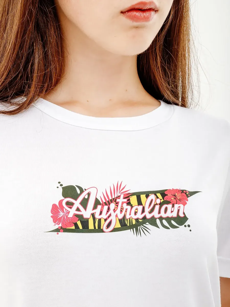 Футболка Australian Logo Flowers Tee Jersey V LSDTS0027-002