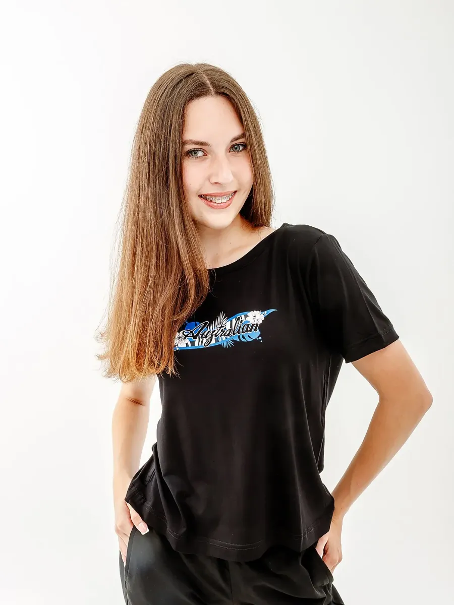 Футболка Australian Logo Flowers Tee Jersey V LSDTS0027-003