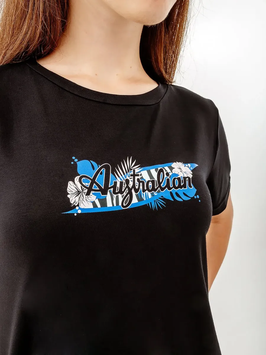 Футболка Australian Logo Flowers Tee Jersey V LSDTS0027-003