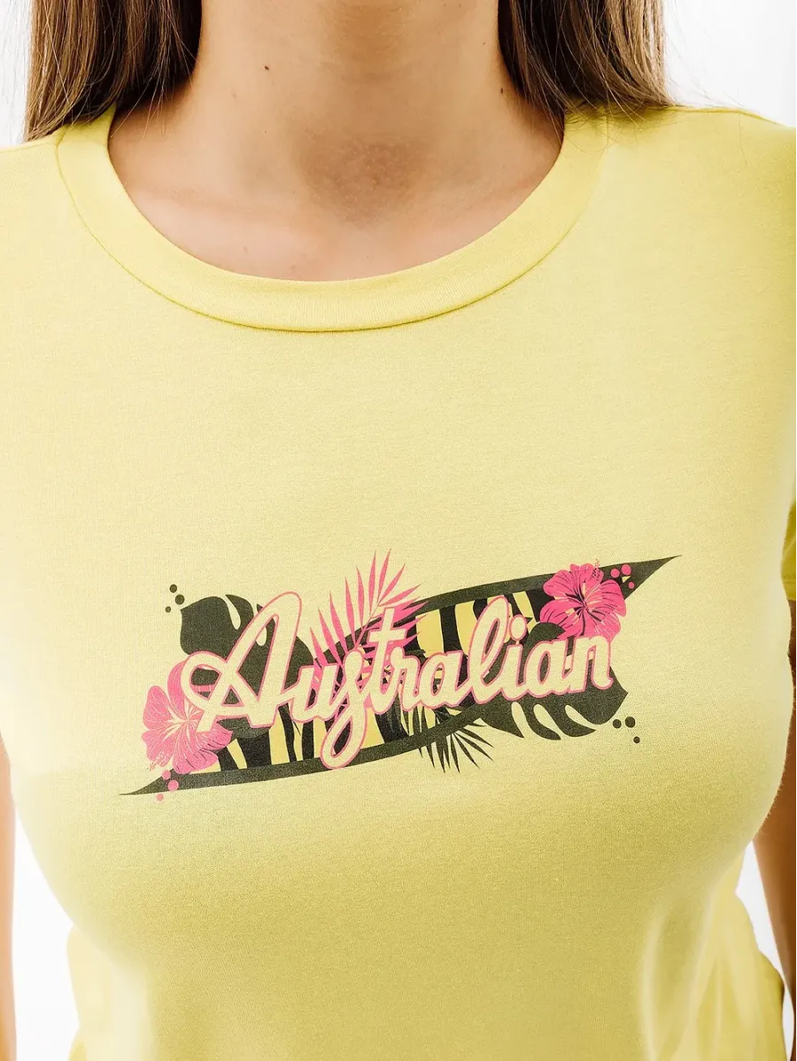 Футболка Australian Logo Flowers Tee Jersey V LSDTS0027-074