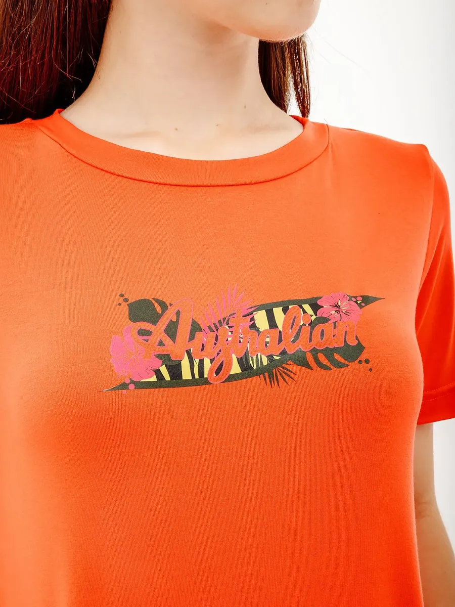 Футболка Australian Logo Flowers Tee Jersey V LSDTS0027-119