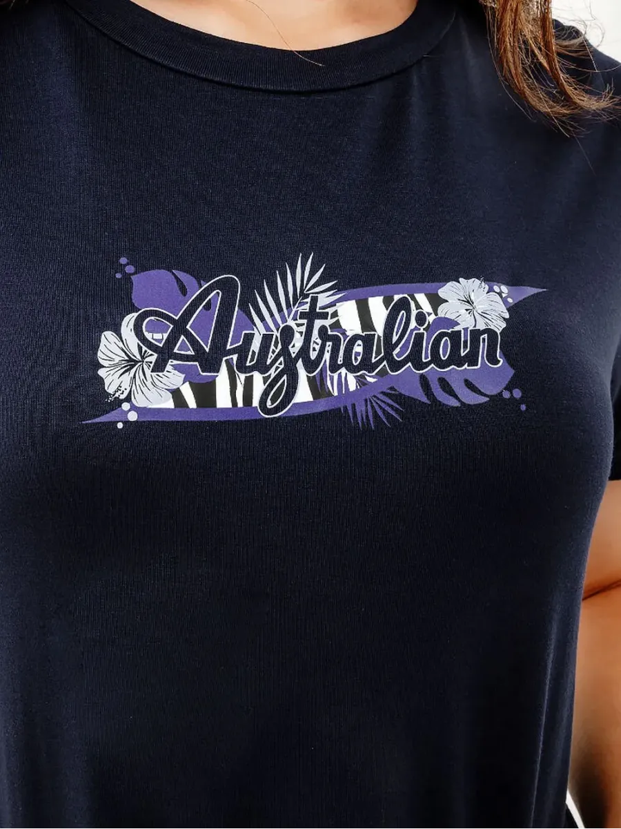 Футболка Australian Logo Flowers Tee Jersey V LSDTS0027-200