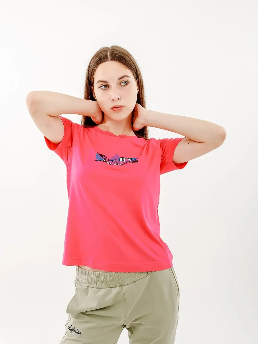 Футболка Australian Logo Flowers Tee Jersey V LSDTS0027-227