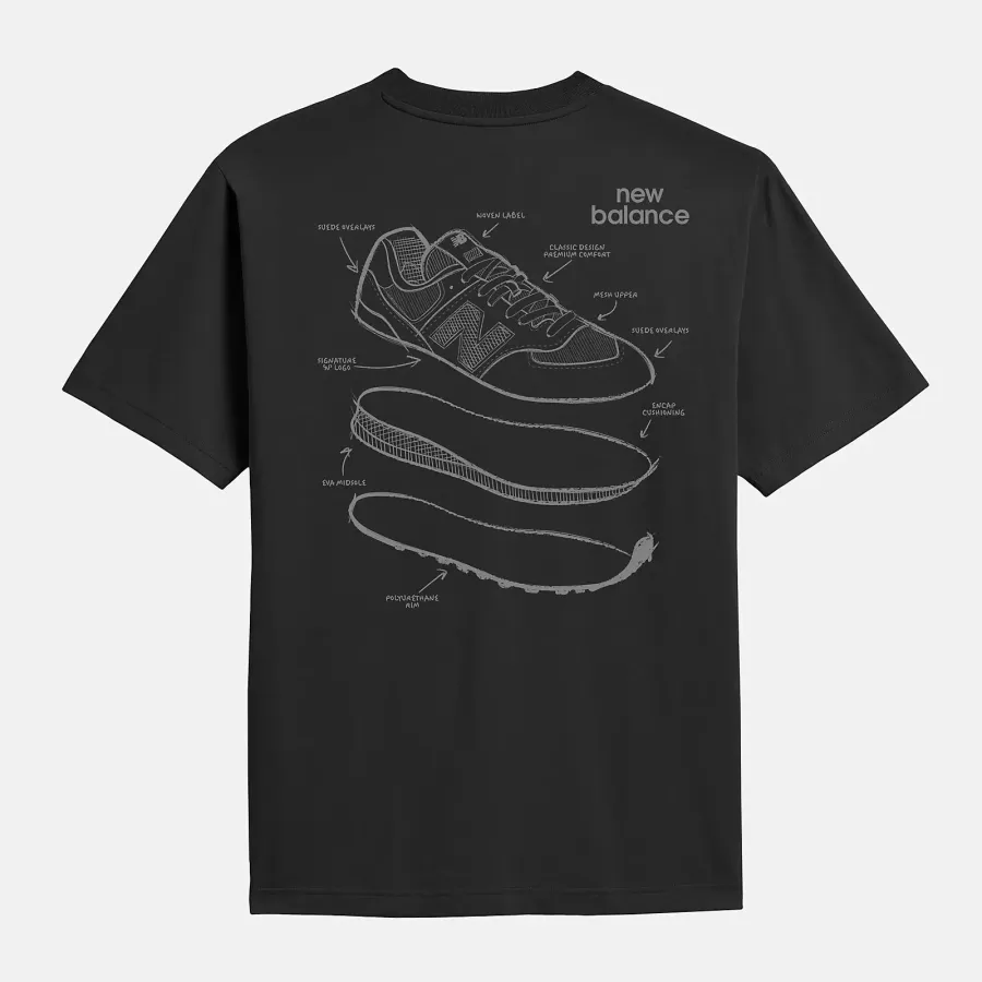 Футболка New Balance Essentials Stacked Logo MT51674BK