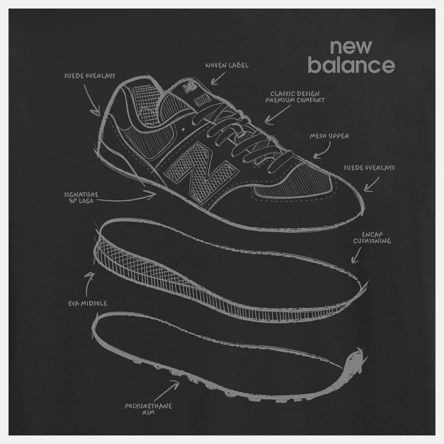 Футболка New Balance Essentials Stacked Logo MT51674BK